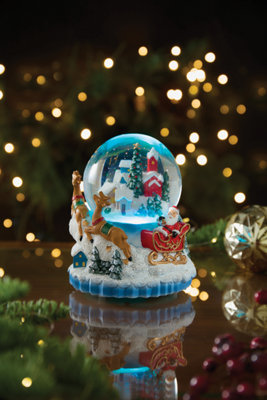 LED Musical Glass Snow Globe with Hand Painted Rotating Scene & 8 ...