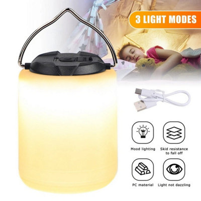 LED Night Lamp USB Rechargeable Camping Light Tent Lantern Lamp Outdoor ...