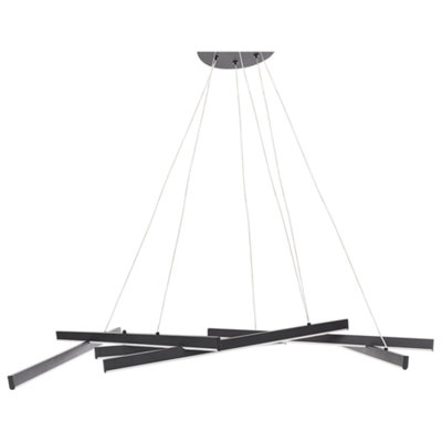 LED Pendant Lamp KANDRA with Dimmer Metal Black