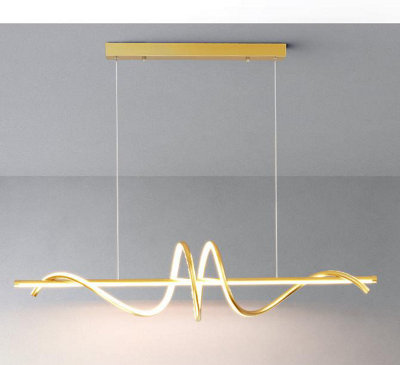LED Pendant Light, Designer Spiral Aluminum Droplight Gold Ceiling Hanging Lamp Fixtures