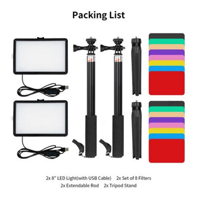 LED Photography and Video Lighting Kit - Portable Studio Light