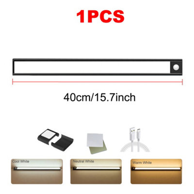 LED PIR Motion Sensor Strip Light USB Rechargeable Magnetic Cabinet Closet Lamp
