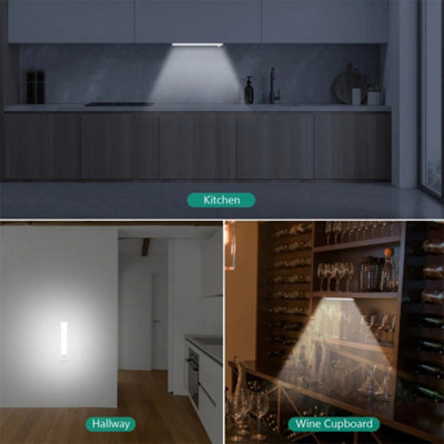 LED PIR Motion Sensor Strip Light USB Rechargeable Magnetic Cabinet ...