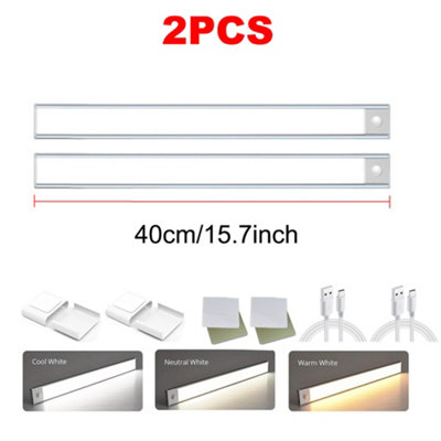 LED PIR Motion Sensor Strip Light USB Rechargeable Magnetic Cabinet Closet Lamp