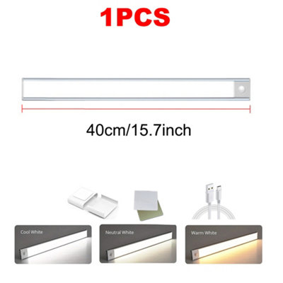 LED PIR Motion Sensor Strip Light USB Rechargeable Magnetic Cabinet ...
