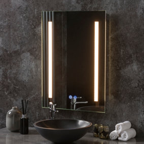 LED Portrait Bathroom Mirror 50(w) x 70cm(h) Dimmable with Anti-Fog