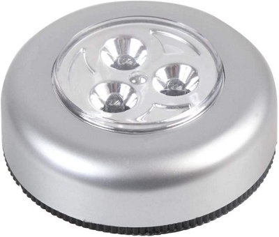 LED Push Lights with 3 Cool White LEDs, Battery Powered, Stick On Night Light