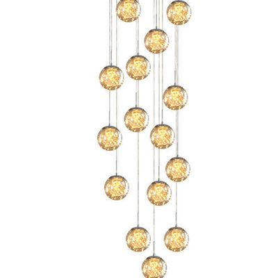 LED Raindrop Chandelier, Modern Long Hanging Lamp, Adjustable Ceiling Light for Staircase, Bedroom, Dining Room