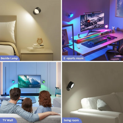 LED Reading Lights with Remote 3 Pack Rechargeable Wall Mounted ...