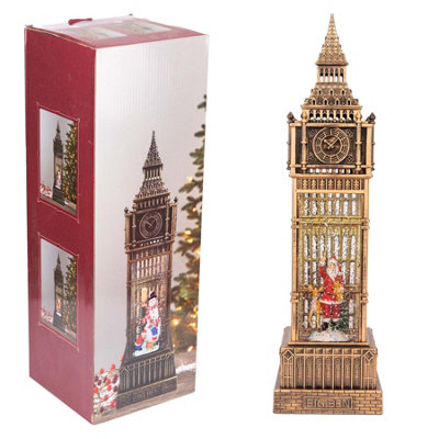 LED Santa Scene Big Ben Tower Snow Globe Battery USB Operated Light Up Musical Water Spinner Xmas Tabletop Decoration Novelty Price Comparisons | Compare The Build