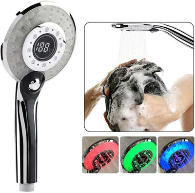 LED Shower Head, 3-Color LED Shower Hand Shower with Temperature ...
