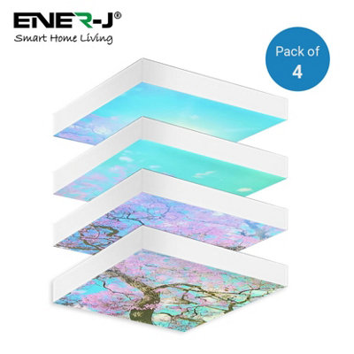 LED Sky Cloud Panel with Cherry Blossom Trees 60x60cms set of 4 Panels ...