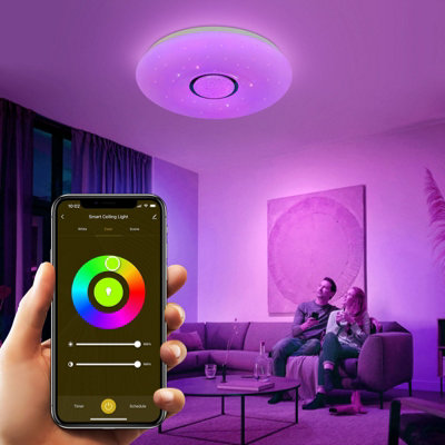 LED Smart Ceiling Light 24 Watts RGB CCT 2700K 6500K Dimmable
