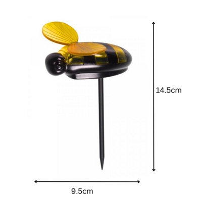LED Solar Powered Bee Stake Lights Plastic Fairy Garden ornaments - 3