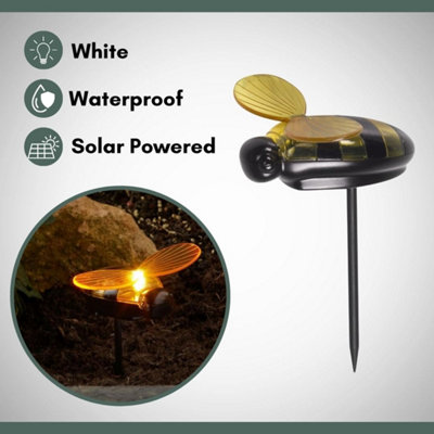 LED Solar Powered Bee Stake Lights Plastic Fairy Garden ornaments - 4