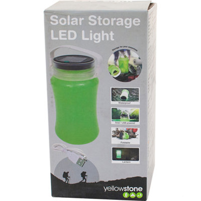 Led Solar Storage Light Camping Hiking Festivals Outdoor Portable Green