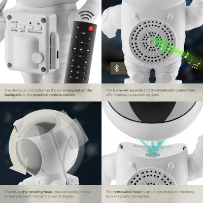 LED Starry Sky Projector Astronaut - with Bluetooth and remote control ...