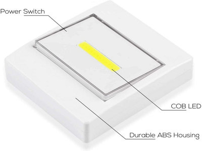 Led Stick On Magnetic Battery Wall Light Switch Nightlight Shed Closet Bright 3w Pack 1