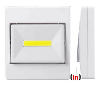 Led Stick On Magnetic Battery Wall Light Switch Nightlight Shed Closet Bright 3w Pack 2