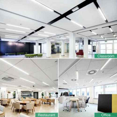 LED Strip Light Batten Tube, 4FT, White, Ceiling Lamp for Office ...