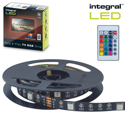 LED Strip Light Kit 2m RGB Plug & Play LED TV with Controller: USB Powered