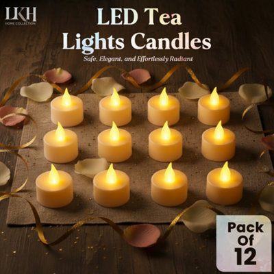 Rechargeable LED Tea Lights - 12 Pack With Remote, Timer & Charging Base, Flameless Flickering Candles For Halloween, Christmas