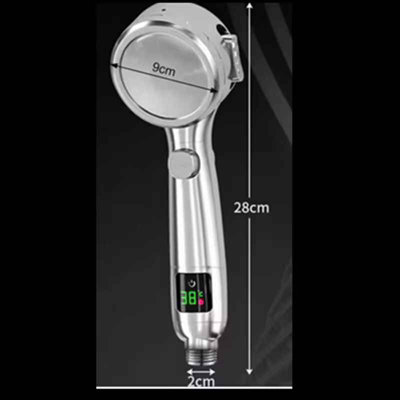 LED Temp Display High Pressure Shower Head