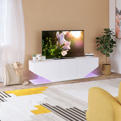 LED TV Stand with Storage Cabinets and Open Shelves for 65-Inch TVs ...