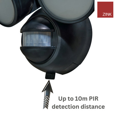 LED Twin Spotlight with 10m PIR - Wall Mounted & Battery Operated