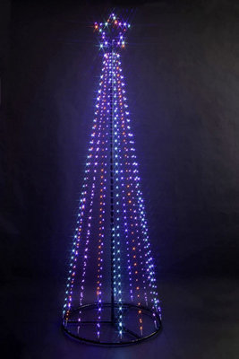 LED Twinkling Maypole Tree - Indoor or Outdoor - Multi Colour - 2.1m