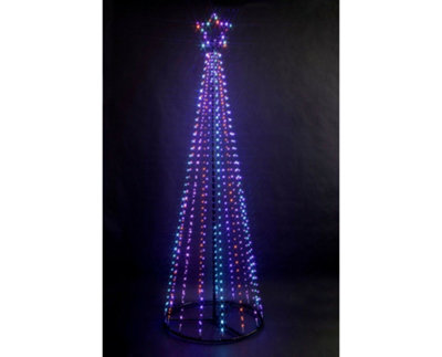 LED Twinkling Maypole Tree - Indoor or Outdoor - Multi Colour - 2.4m