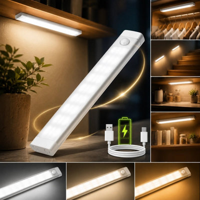 LED Under Cabinet Light Motion Sensor Magnetic Rechargeable Kitchen ...
