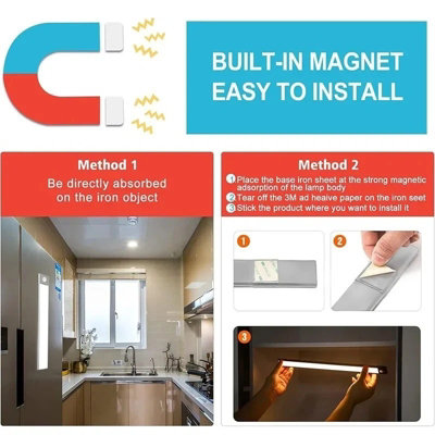 LED Under Cabinet Light Motion Sensor Magnetic Rechargeable Kitchen ...
