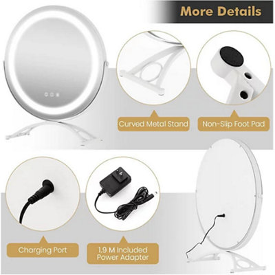 LED Vanity Mirror 40cm 3 Light Modes Touch Control White