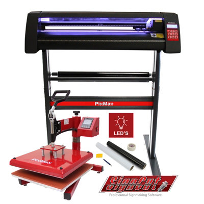 LED Vinyl Cutter With 38cm Swing Heat Press & Software
