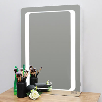 LED Wall Bathroom Mirror Cabinet Lighting Adjustable Shelves Storage Cupboard with Shaver Socket 700x500 mm