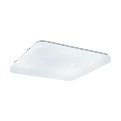 LED Wall Flush Ceiling Light with Crystal Effect - 17.3W White Shade