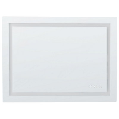 LED Wall Mirror 80 x 60 cm Silver PRENOIS