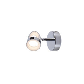 LED Wall Spotlight, 1 Light Polished Chrome Non-Dimmable, Warm White 3000K