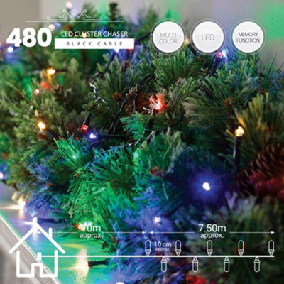 LED Waterproof Cluster Fairy Lights with Green Cable (480 Cluster ...