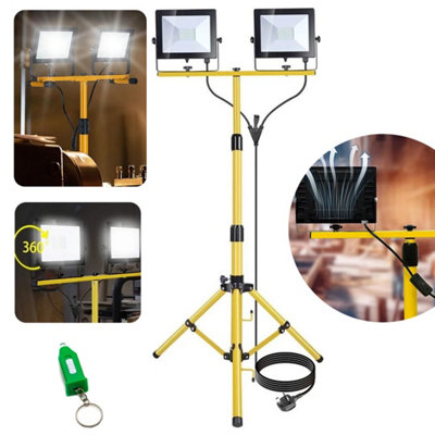 LED Work Light 2x50W Twin Site Lights IP66 Tripod Flood Portable ...
