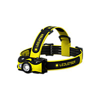 Ledlenser iH9R Rechargable 600 Lumen RGB Light LED Head Torch with Helmet Mount Kit for Plumbers Electricians and DIY