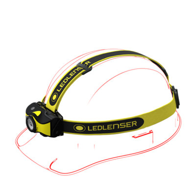 Ledlenser iH11R professionele hoofdlamp LED, oplaadbaar met batterij, 1000 lumen, div. helmbevestigingen, focusseerbaar, personaliseerbaar via app, verlichtingsduur tot 100 uur, rood/groen/blauw licht