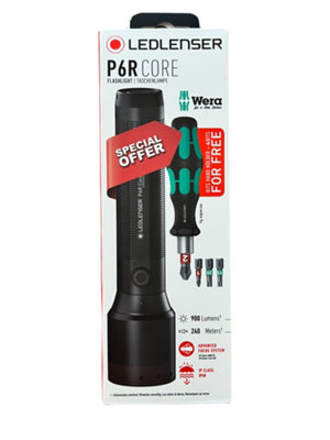 Ledlenser P6R Core X Wera Rechargeable Torch & Bit Screwdriver - Limited Edition