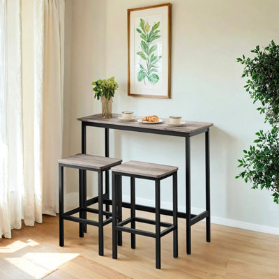 LEDREM Bar Table and Chairs Set, Dining Table Set, Bar Kitchen Table ...