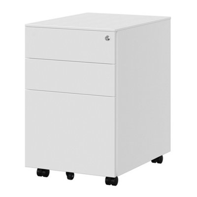 LEDREM Mobile File Cabinet with 3 Drawers Lockable Steel Pedestal with ...