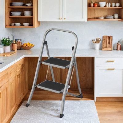 LEDREM Step Ladder, 2-Step Ladder, Folding Ladder, Safety Lock, Space ...