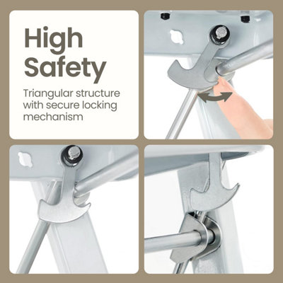 LEDREM Step Ladder, 2-Step Ladder, Folding Ladder, Safety Lock, Space ...