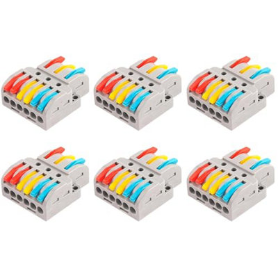 LEDSone Compact Lever Wire Connector, Multi Way 3 In 6 Out Electrical ...