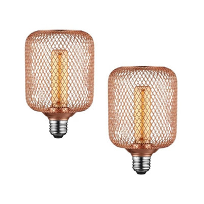Ledsone Decorative Rose Gold E27 LED Metallic Glow Spiral Bulb Vintage ...